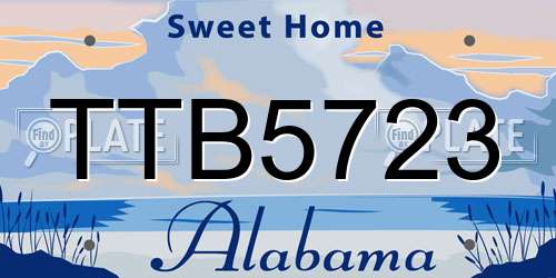 TTB5723 Alabama License Plate