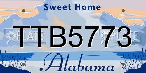 TTB5773 Alabama License Plate