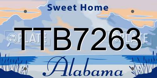TTB7263 Alabama License Plate