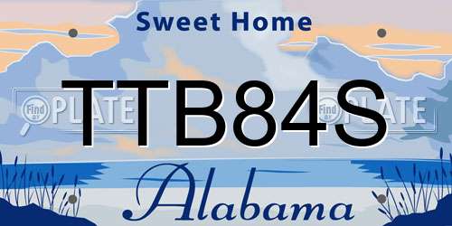 TTB84S Alabama License Plate
