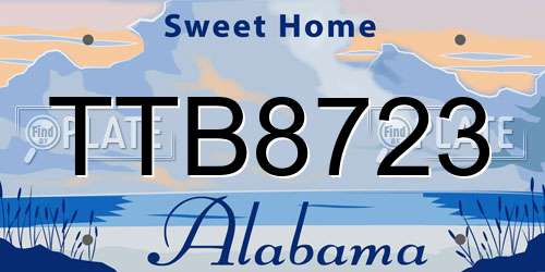 TTB8723 Alabama License Plate
