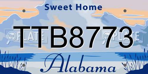TTB8773 Alabama License Plate