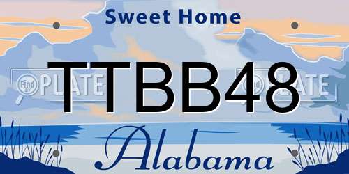 TTBB48 Alabama License Plate