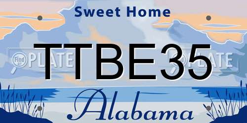 TTBE35 Alabama License Plate