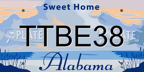 TTBE38 Alabama License Plate