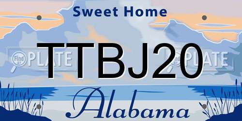 TTBJ20 Alabama License Plate