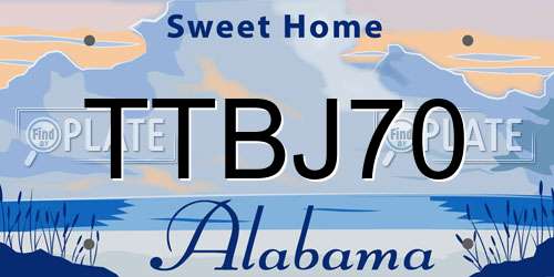TTBJ70 Alabama License Plate