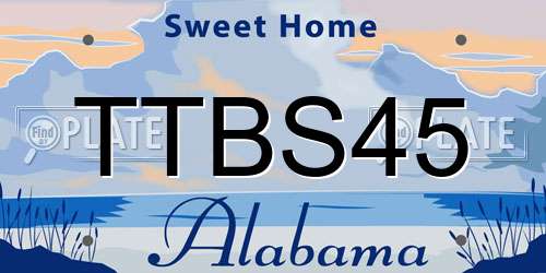 TTBS45 Alabama License Plate