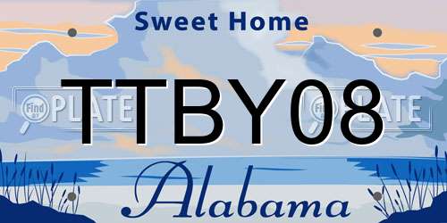 TTBY08 Alabama License Plate