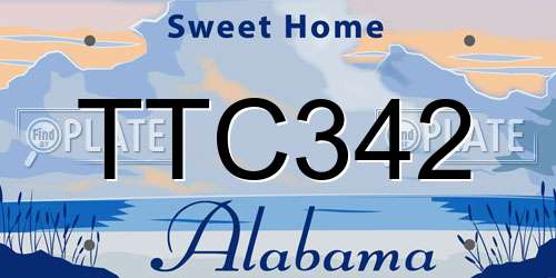 TTC342 Alabama License Plate