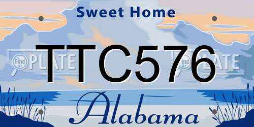 TTC576 Alabama License Plate
