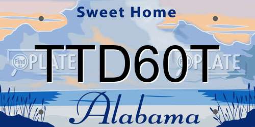 TTD60T Alabama License Plate