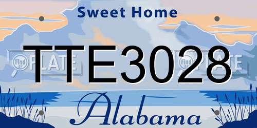 TTE3028 Alabama License Plate
