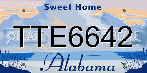 TTE6642 Alabama License Plate