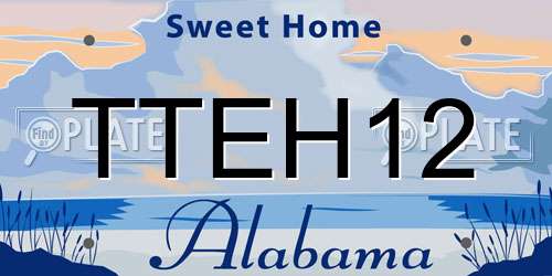 TTEH12 Alabama License Plate
