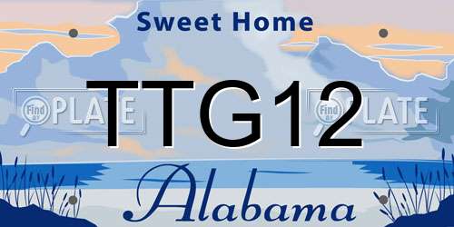 TTG12 Alabama License Plate