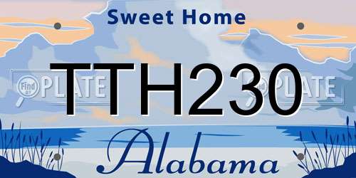 TTH230 Alabama License Plate
