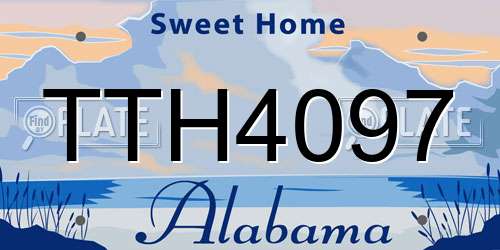 TTH4097 Alabama License Plate