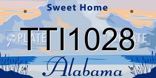 TTI1028 Alabama License Plate