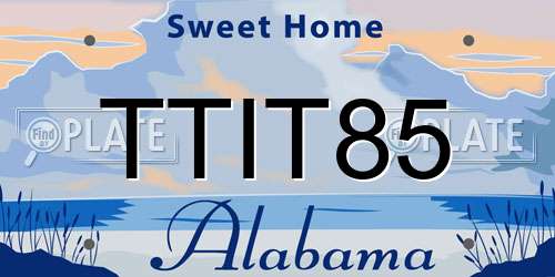 TTIT85 Alabama License Plate