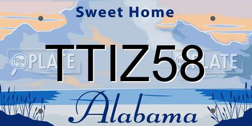 TTIZ58 Alabama License Plate