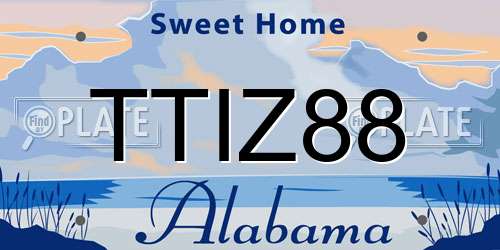 TTIZ88 Alabama License Plate