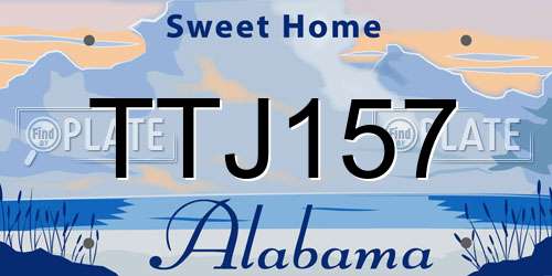 TTJ157 Alabama License Plate