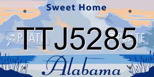 TTJ5285 Alabama License Plate