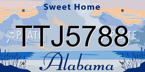 TTJ5788 Alabama License Plate