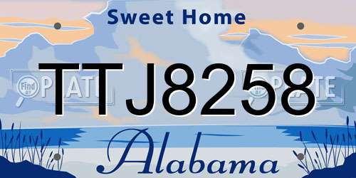 TTJ8258 Alabama License Plate
