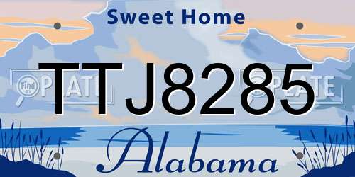 TTJ8285 Alabama License Plate