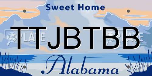 TTJBTBB Alabama License Plate