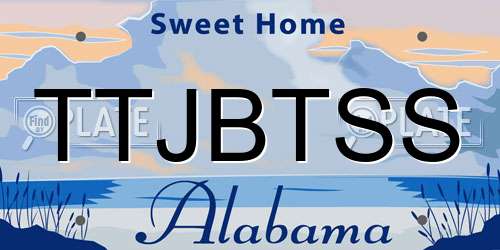 TTJBTSS Alabama License Plate