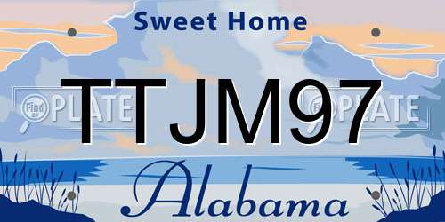 TTJM97 Alabama License Plate