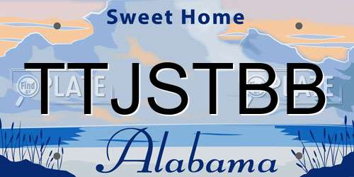 TTJSTBB Alabama License Plate