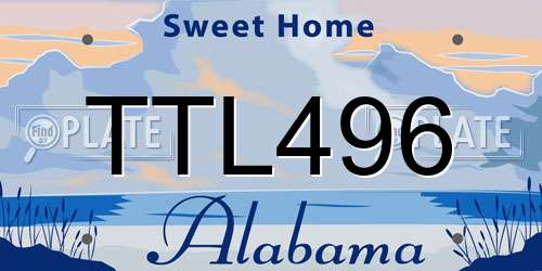TTL496 Alabama License Plate