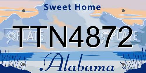 TTN4872 Alabama License Plate