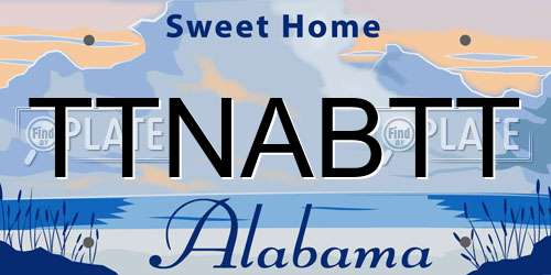 TTNABTT Alabama License Plate