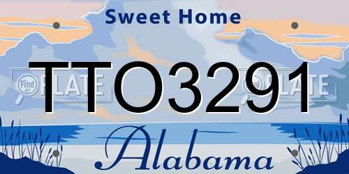 TTO3291 Alabama License Plate