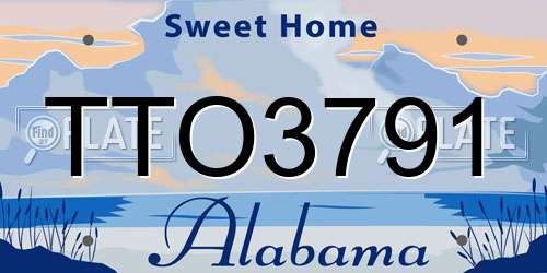 TTO3791 Alabama License Plate