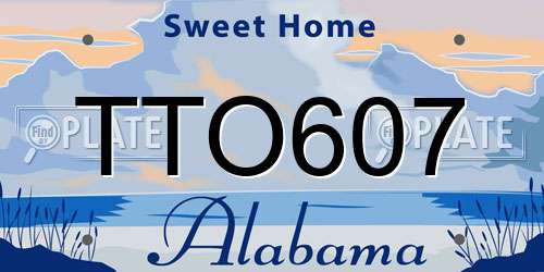 TTO607 Alabama License Plate