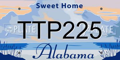 TTP225 Alabama License Plate