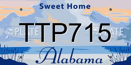 TTP715 Alabama License Plate
