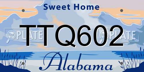 TTQ602 Alabama License Plate