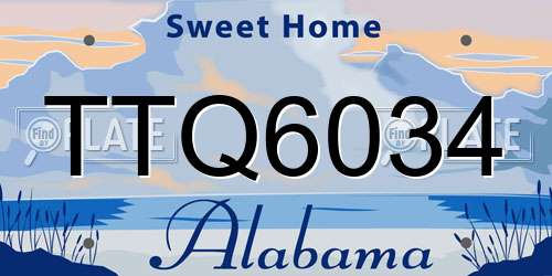 TTQ6034 Alabama License Plate