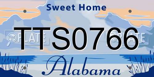 TTS0766 Alabama License Plate