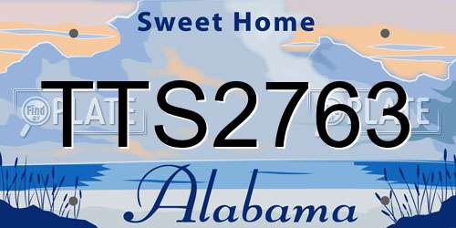 TTS2763 Alabama License Plate