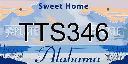 TTS346 Alabama License Plate