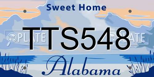 TTS548 Alabama License Plate
