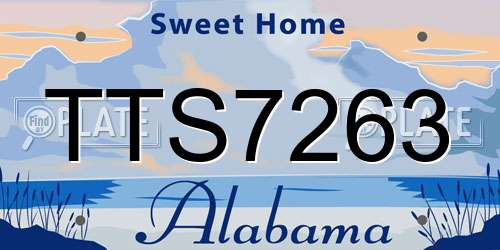 TTS7263 Alabama License Plate